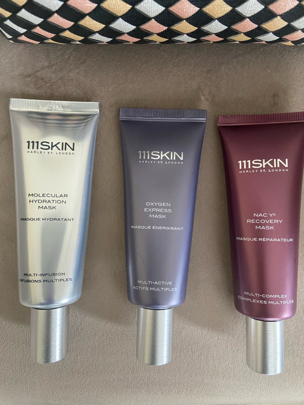 111SKIN Metallic Mask Trio - Silver, Purple, Burgundy